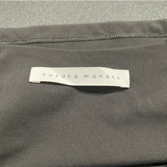 NWOT Susana Monaco Essential Wide Strap Crop Top, Dark Gray Black, Women's XS–S - Picture 4 of 4